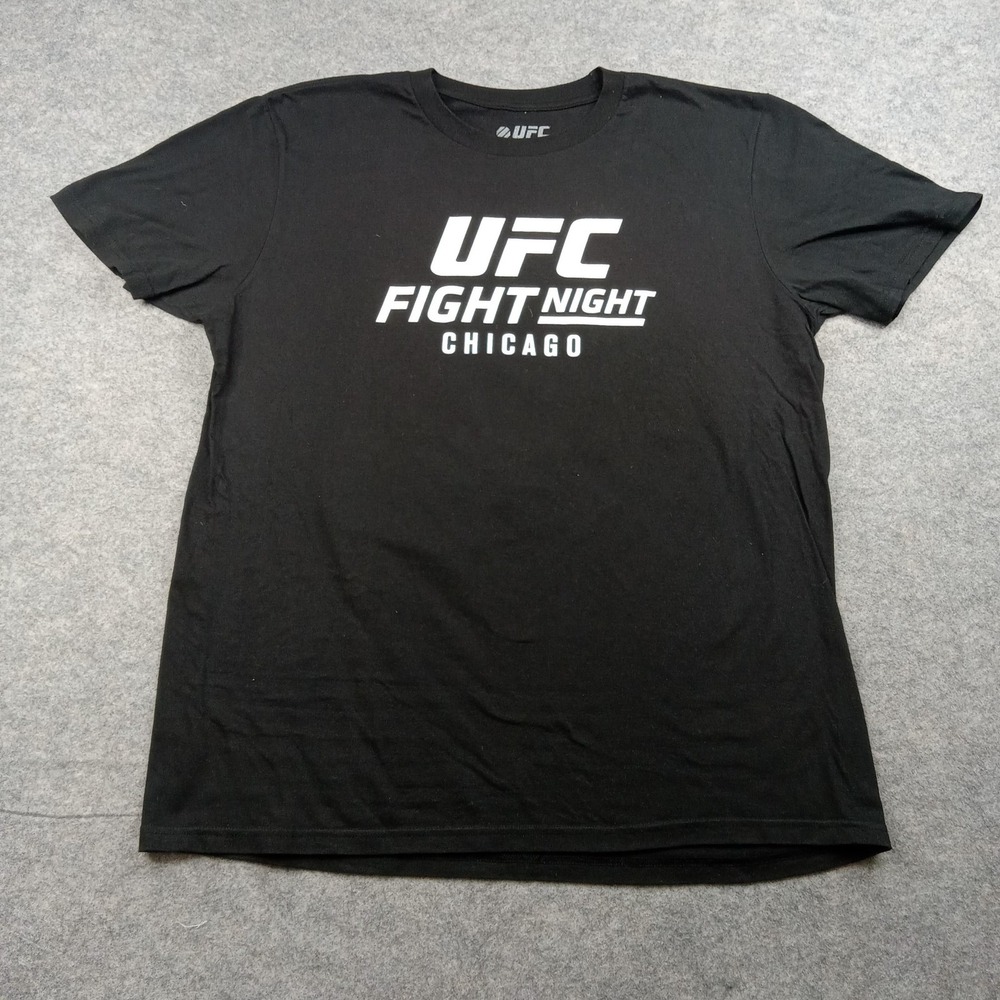 UFC Shirt Mens Large Black Fight Night Chicago MMA Dillashaw Barao 2 Event Tee